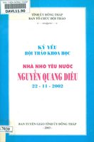Kỷ yếu hội thảo khoa học nhà nho yêu nước Nguyễn Quang Diêu